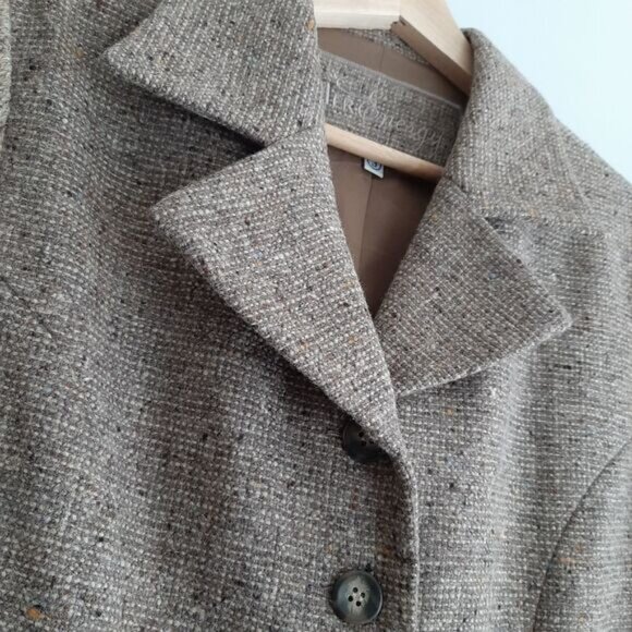 HER Energy Wool Blend Mixed Media Button Front Blazer Jacket Sz S - Picture 6 of 11